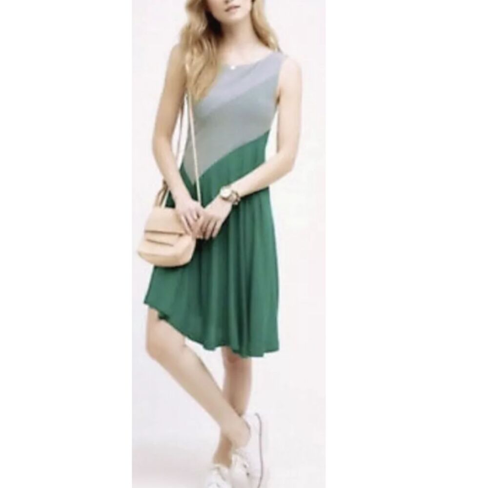 Anthropologie Maeve Women's Size S Cameron Striped Asymmetrical Dress EUC